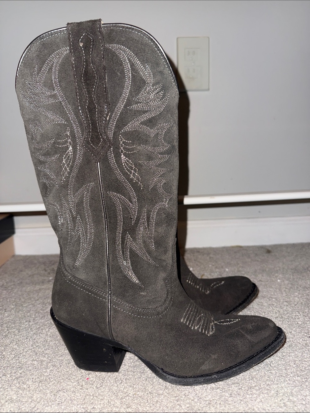 Suede Western Knee Boot